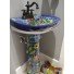 Mexican Talavera Pedestal Sink Hummingbirds